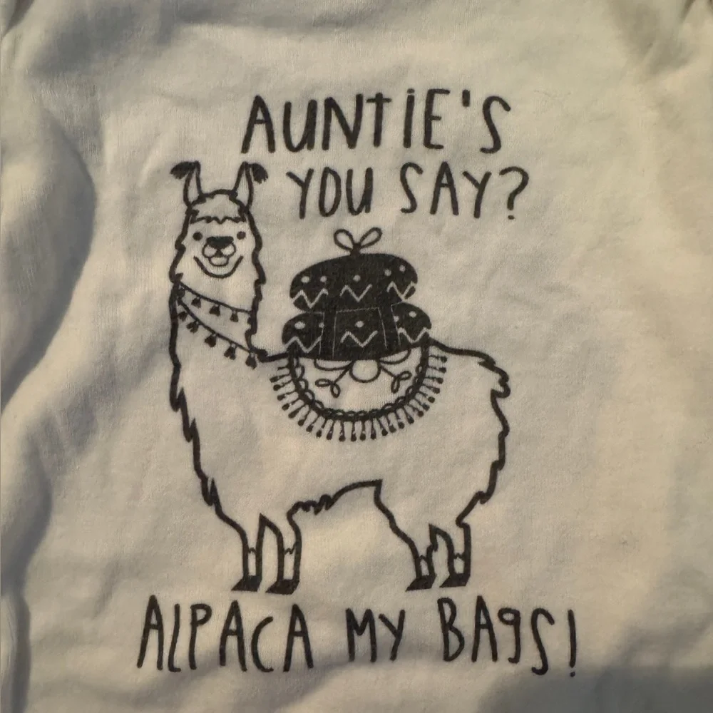 White Llama Print Kids One Piece